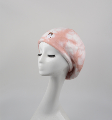 扎染针织贝雷帽