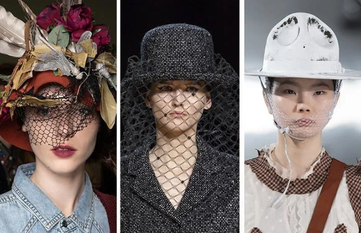 帽子上的流行元素网纱