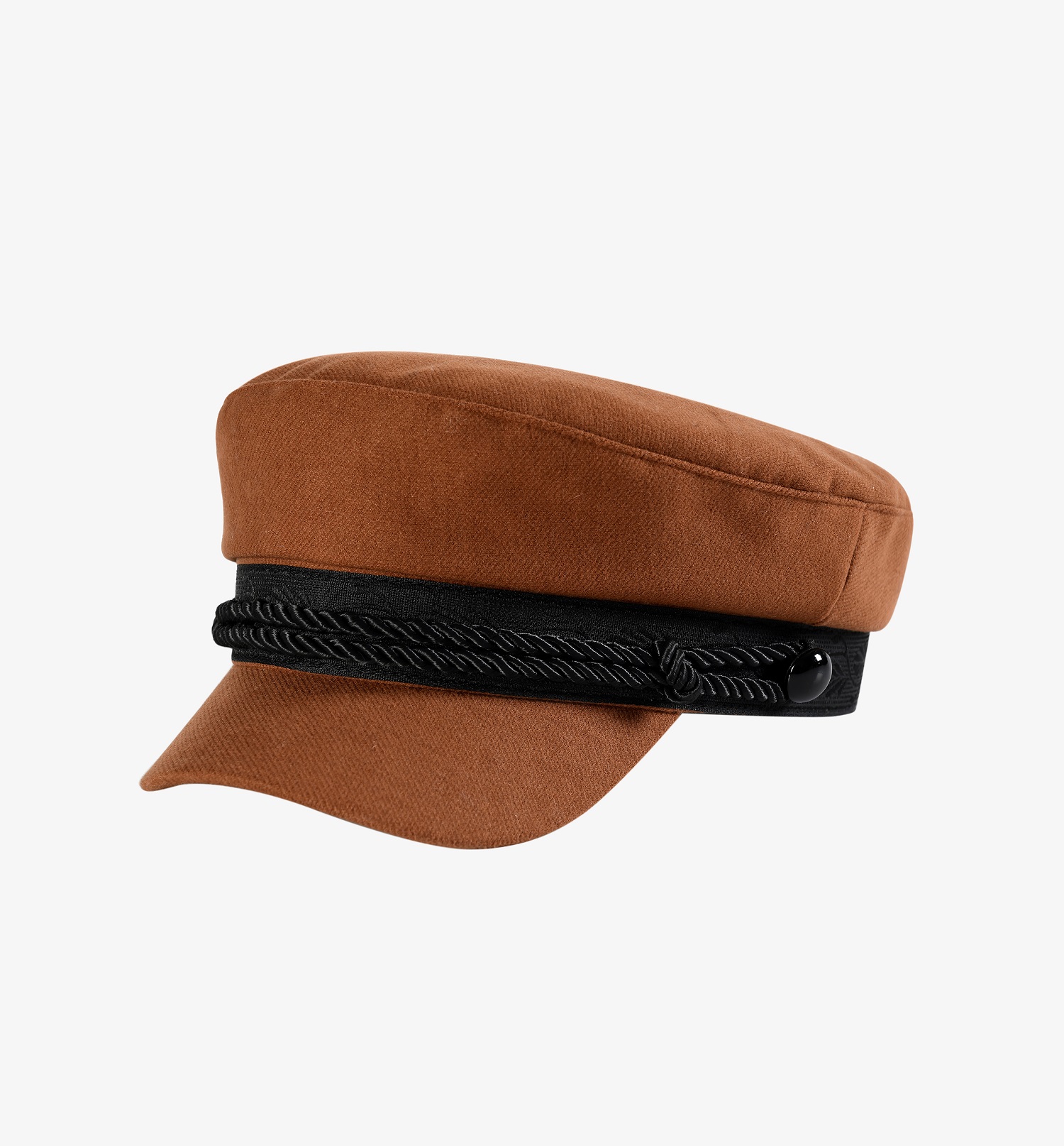 黑色装饰带军帽款型时装帽