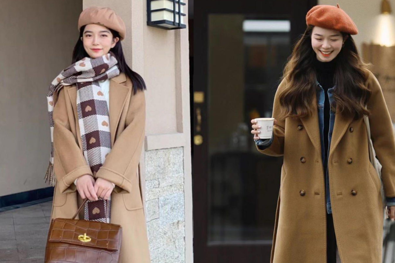 穿大衣戴帽子图片